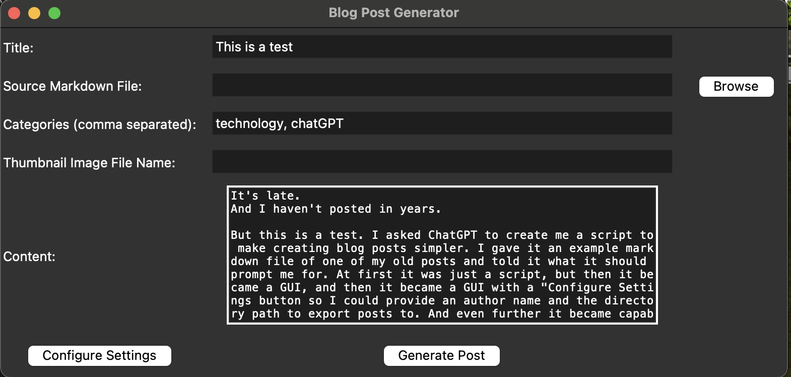 Blog Post Generator v1